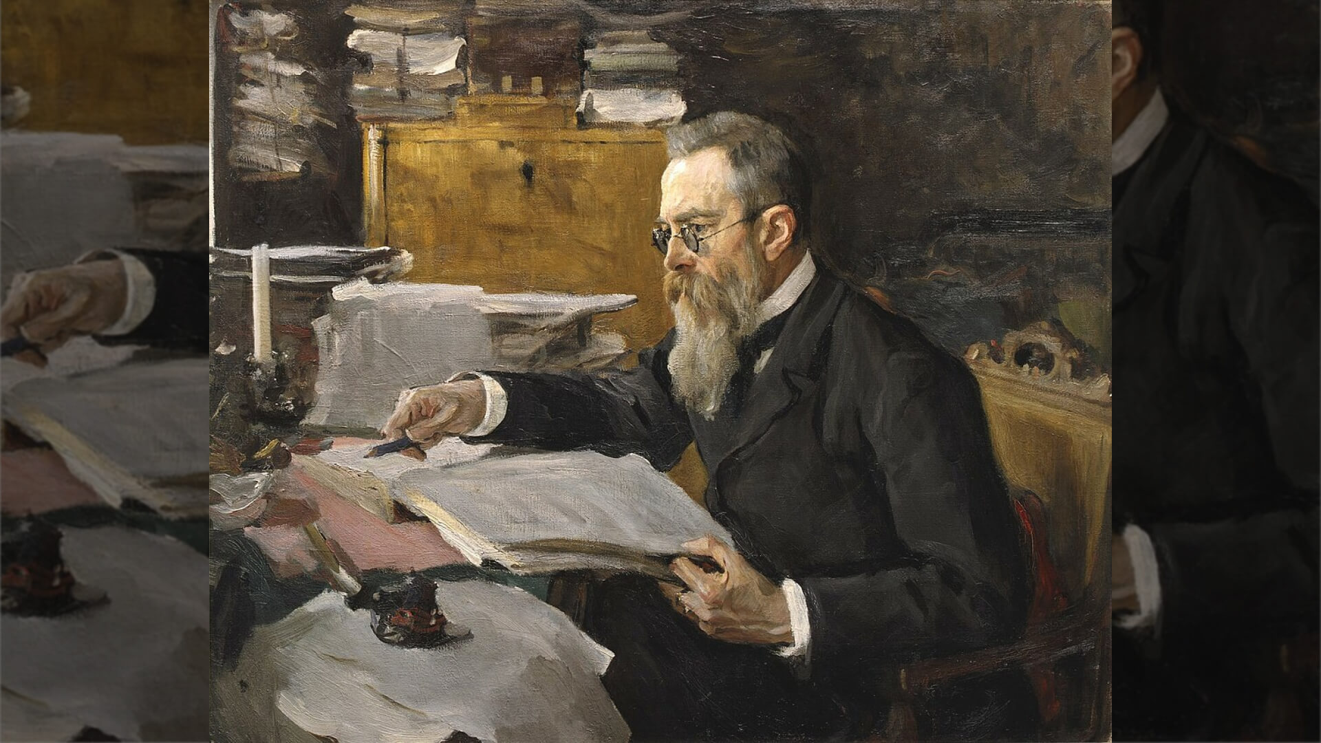 Валентин Серов. Портрет Николая Римского-Корсакова, 1898. 