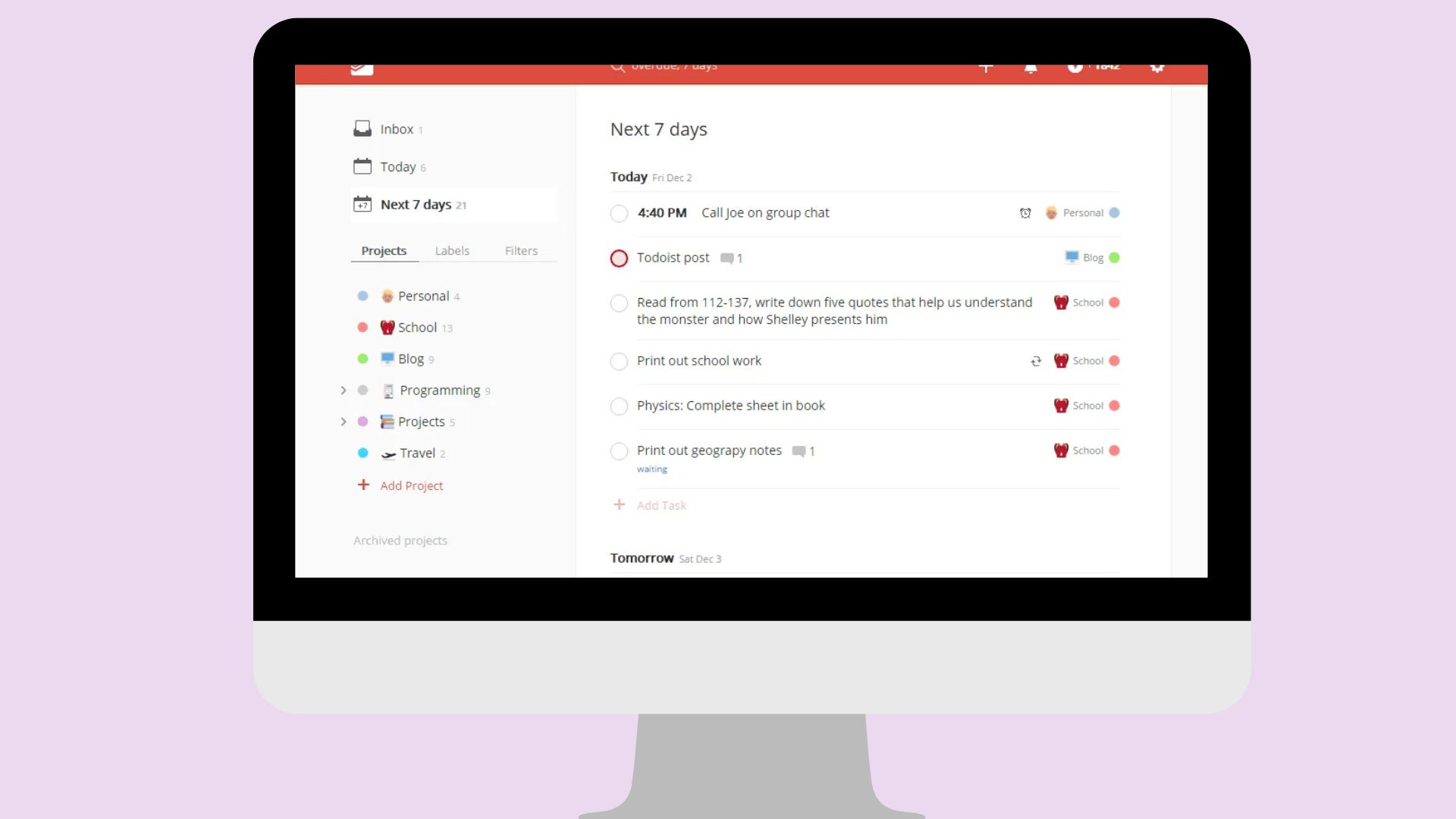 Todoist: список дел и планы. Графика: Добро.Медиа