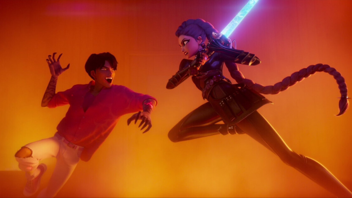 Кадр из мультфильма «К-pop-охотницы на демонов» (2025) / Кинориум