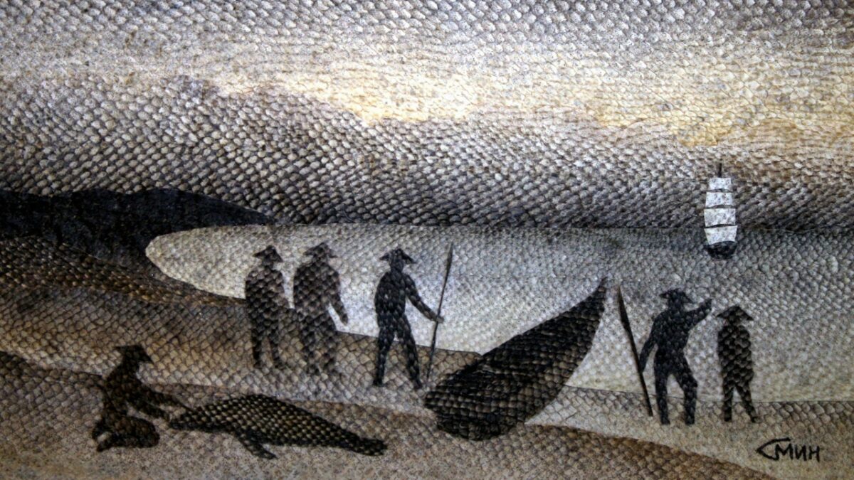 Художник создаёт из рыбьей кожи уникальные картины