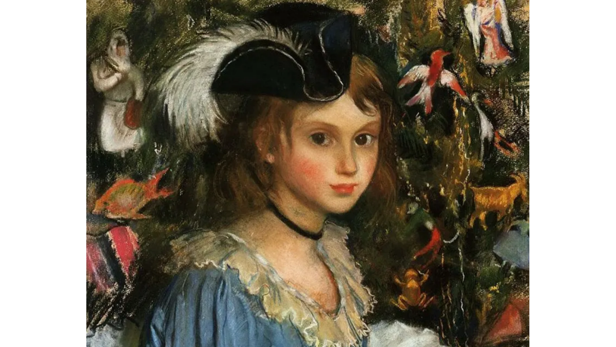 Зинаида Серебрякова «Катя в голубом у ёлки»