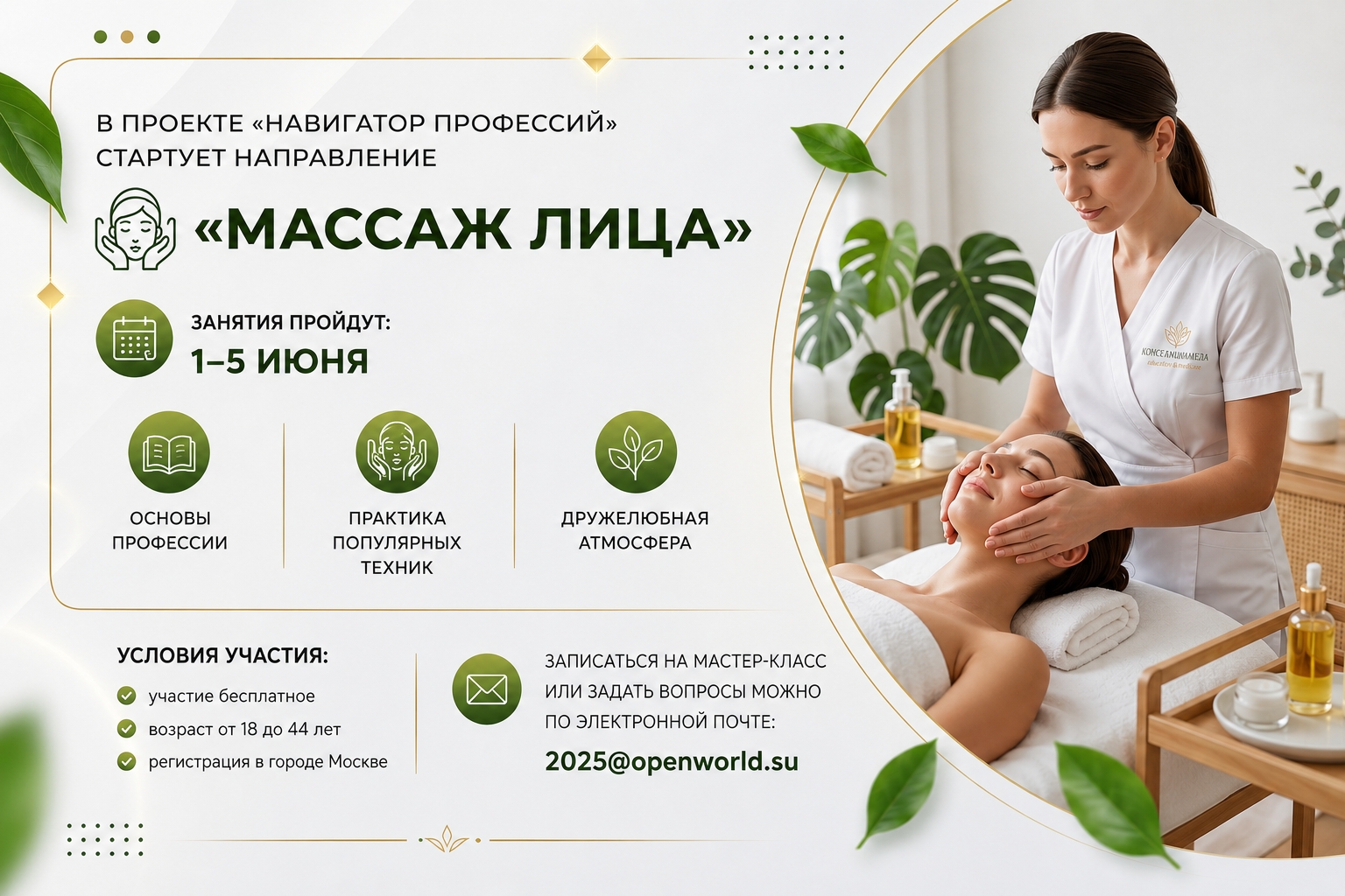 Совсем скоро в проекте «Навигатор профессий» стартует направление «Массаж лица»
