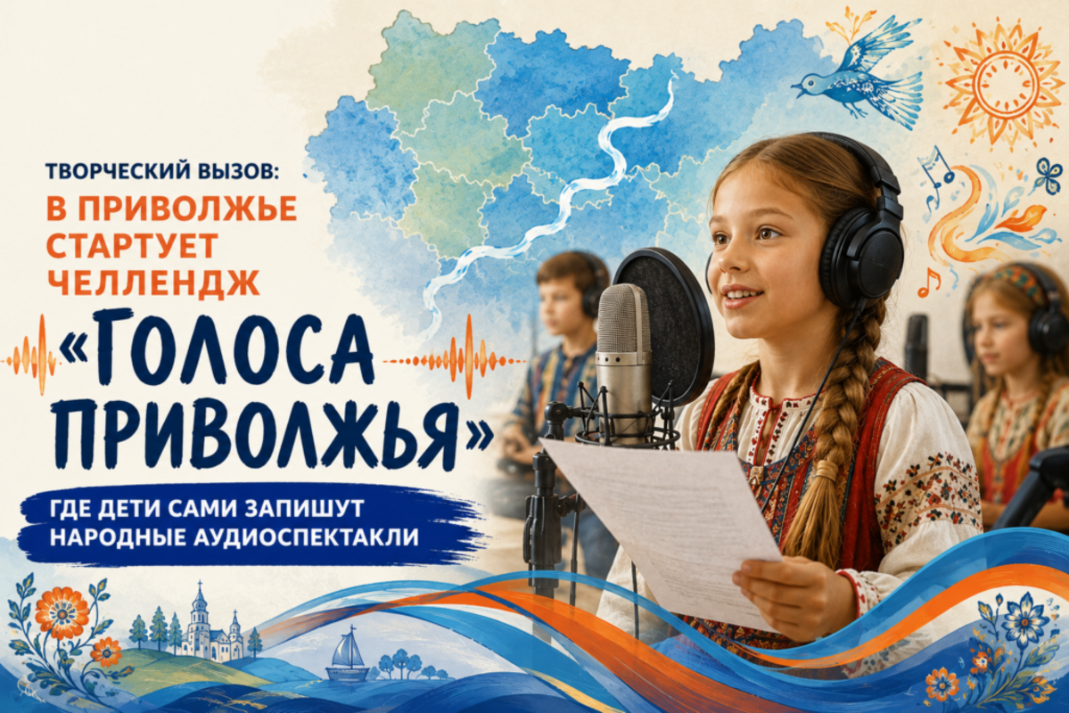 Творческий вызов: в Приволжье стартует челлендж «Голоса Приволжья», где дети сами запишут народные…