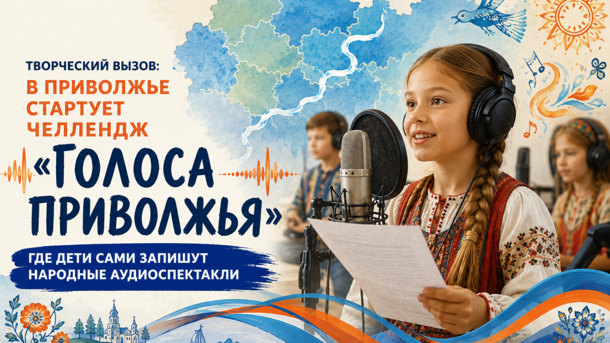 Творческий вызов: в Приволжье стартует челлендж «Голоса Приволжья», где дети сами запишут народные…