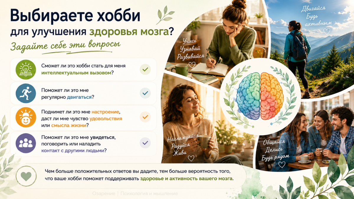 Как выбрать хобби для улучшения здоровья мозга
