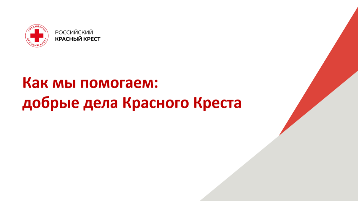 Тема лекции: «Как мы помогаем: добрые дела Красного Креста»