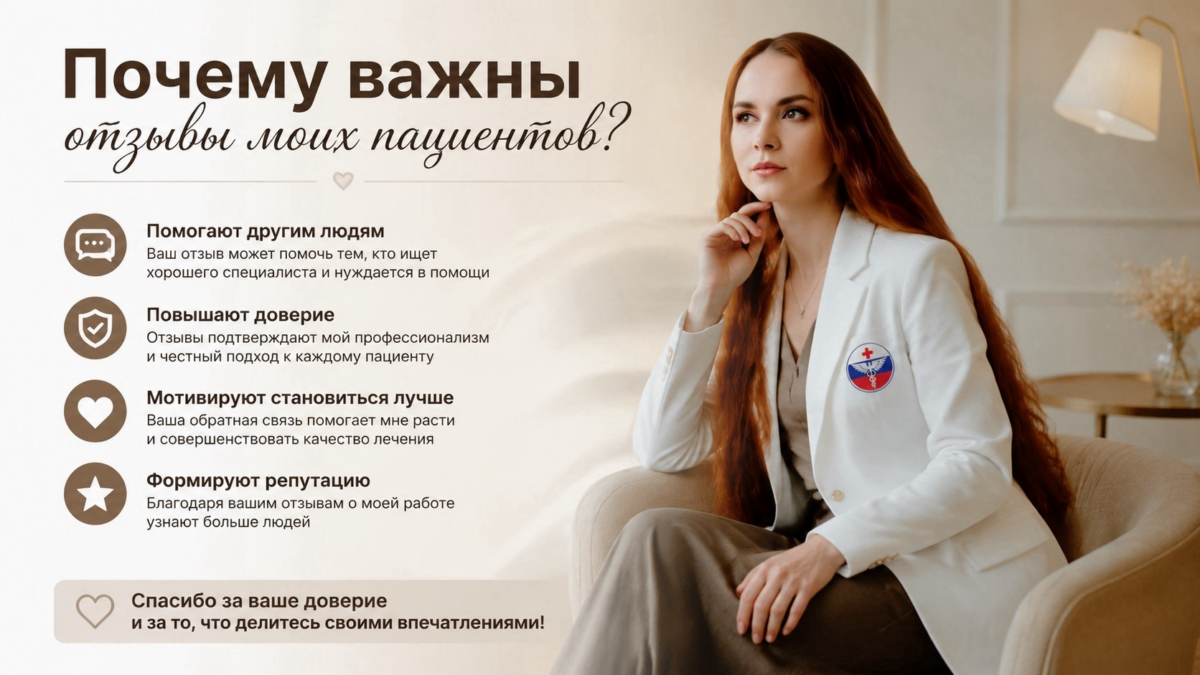 Почему ТАК ВАЖНЫ ОТЗЫВЫ моих пациентов: