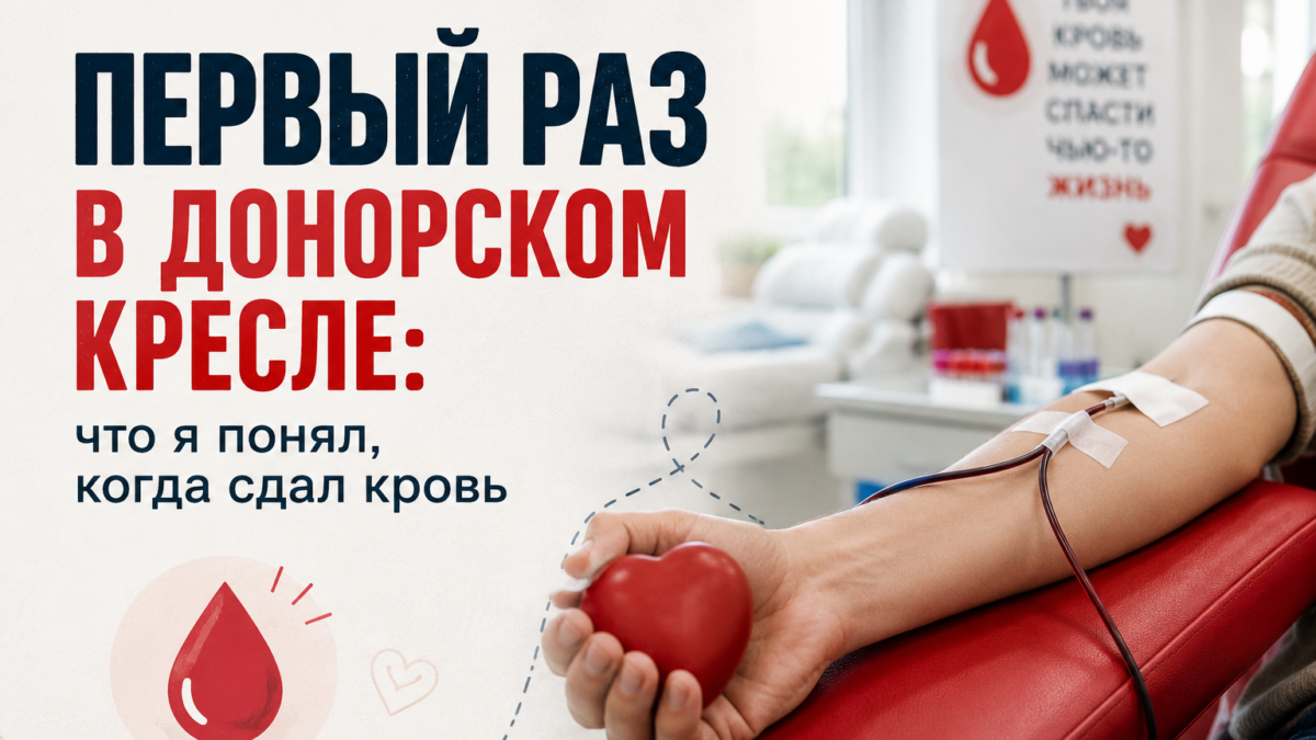 «Первый раз в донорском кресле: что я понял, когда сдал кровь»