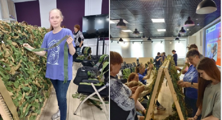 Плетем маскировочную сеть 3х6 метра в Мосволонтёр
